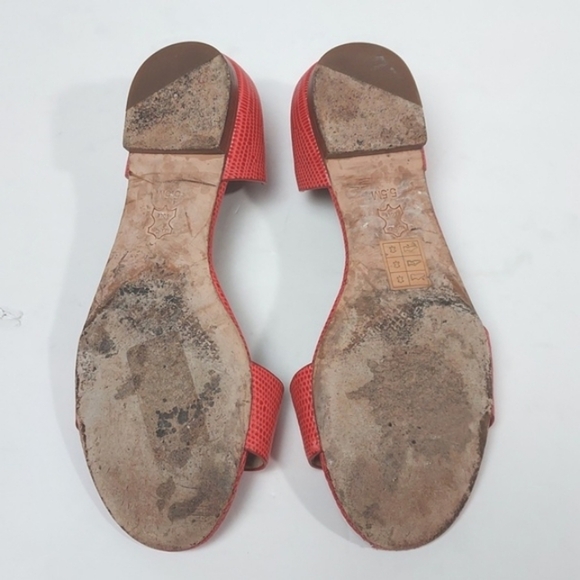 TORY BURCH Savannah Micro Tejus Embossed in Melon Flats Sandals Size 5.5 - Picture 11 of 15